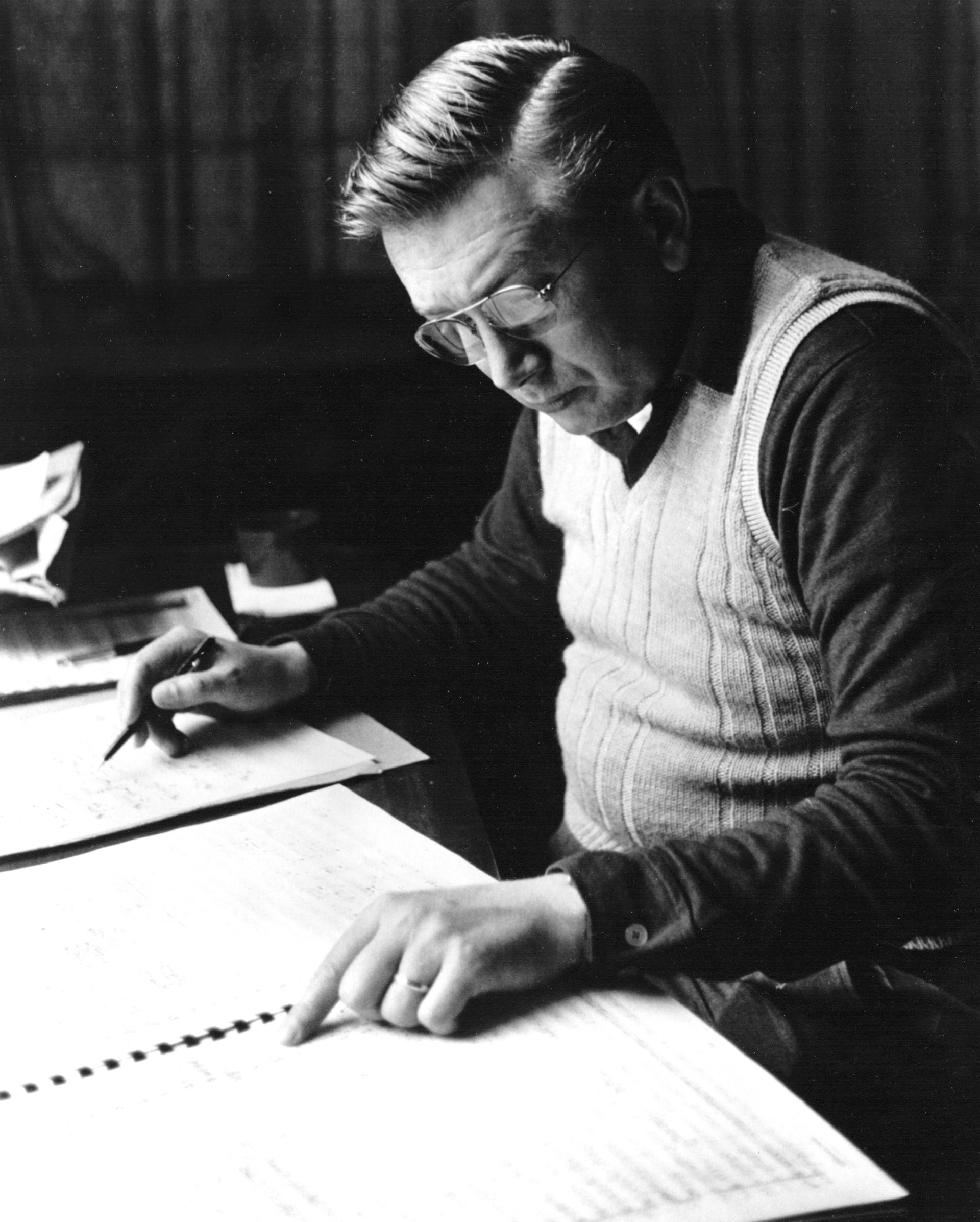 Warren Benson composing